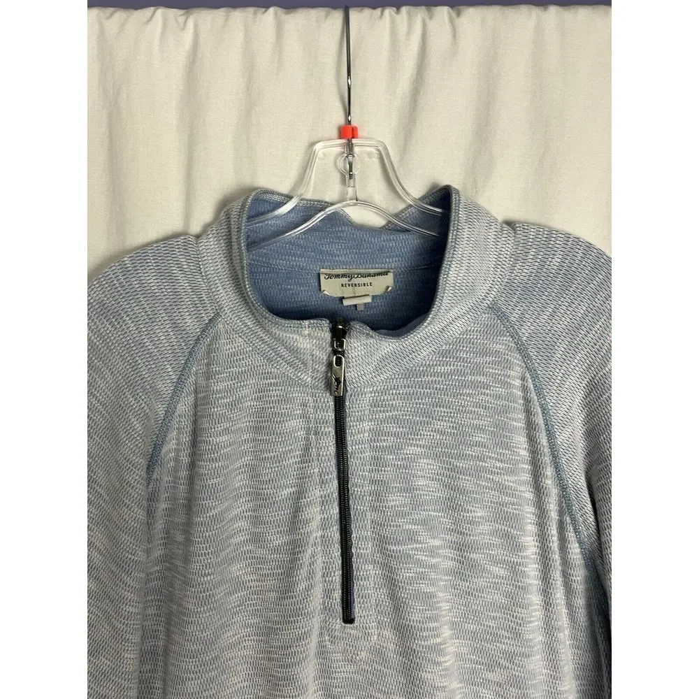 Tommy Bahama Barrier‎ Beach Sweatshirt Half Zip Reversible Mens XXL/TTG Blue